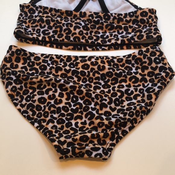 ART CLASS 2 Piece Bikini Swimsuit Cheetah Animal Print Fringe Little Girl’s XS - Picture 8 of 10
